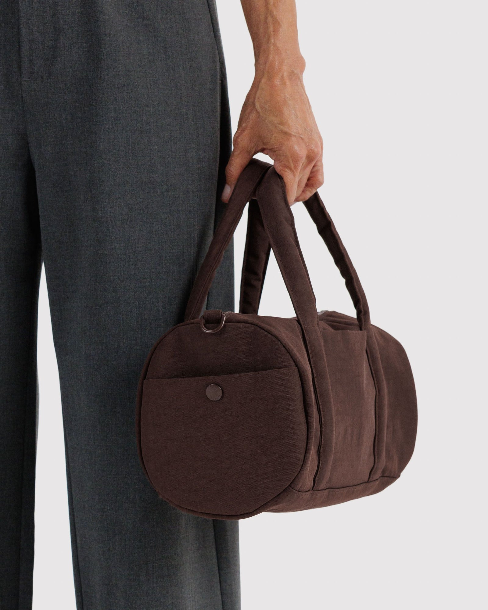 Nylon Duffle Bag - Coffee
