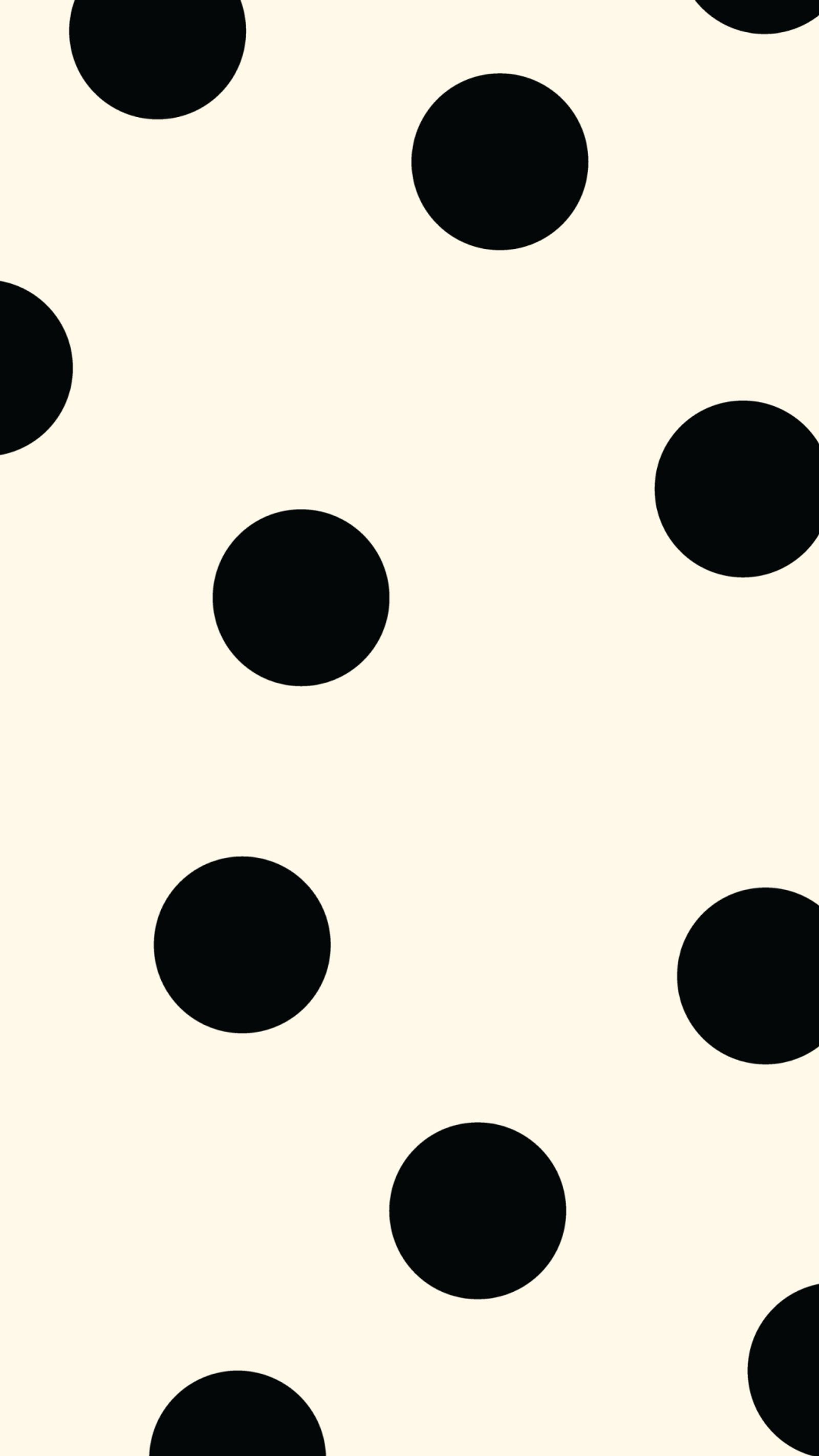 Cream and Black Polka Dot