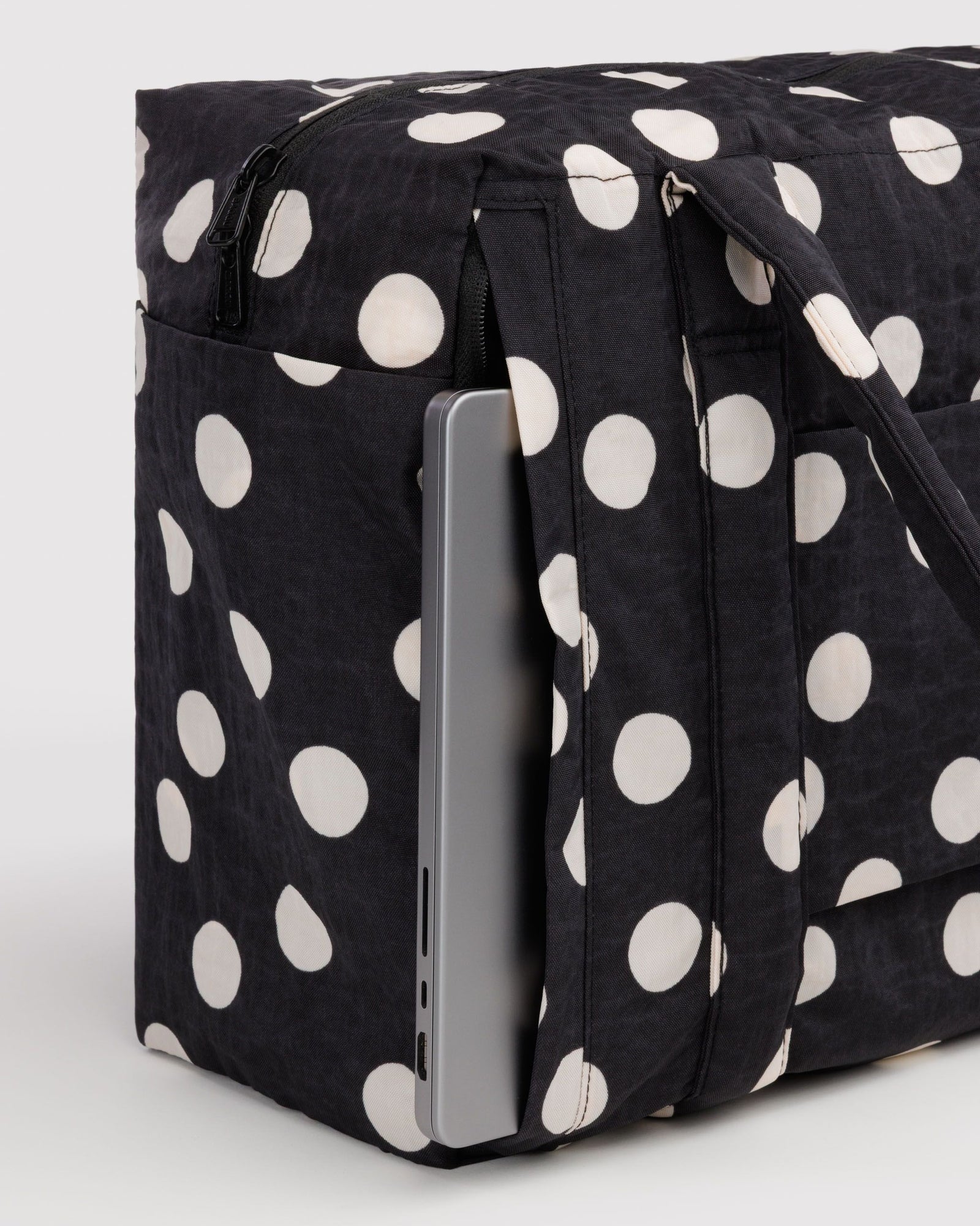 Small Cloud Carry-On - Black and Cream Polka Dot