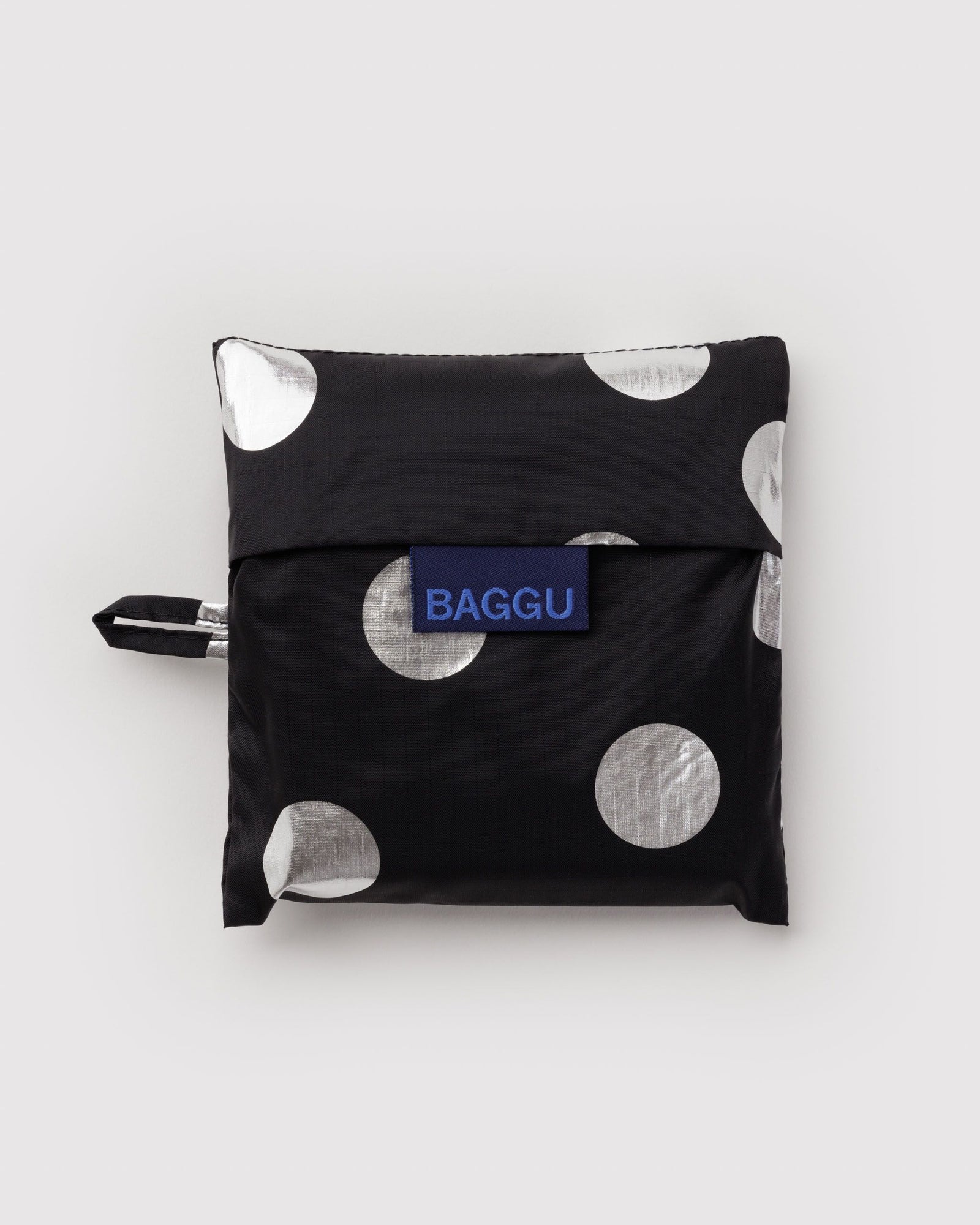 Standard Baggu - Silver Metallic Polka Dot