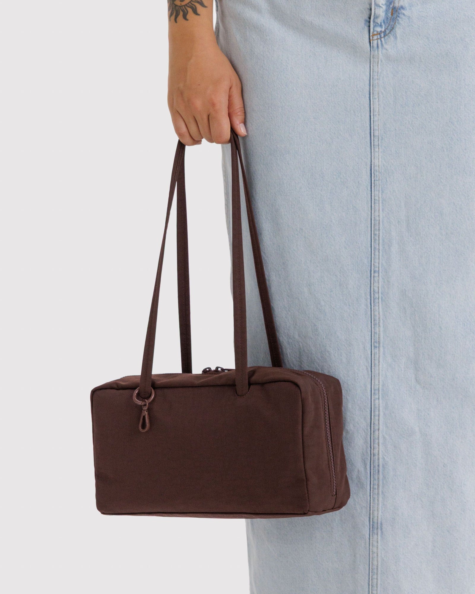 Nylon Bowler Bag - Coffee